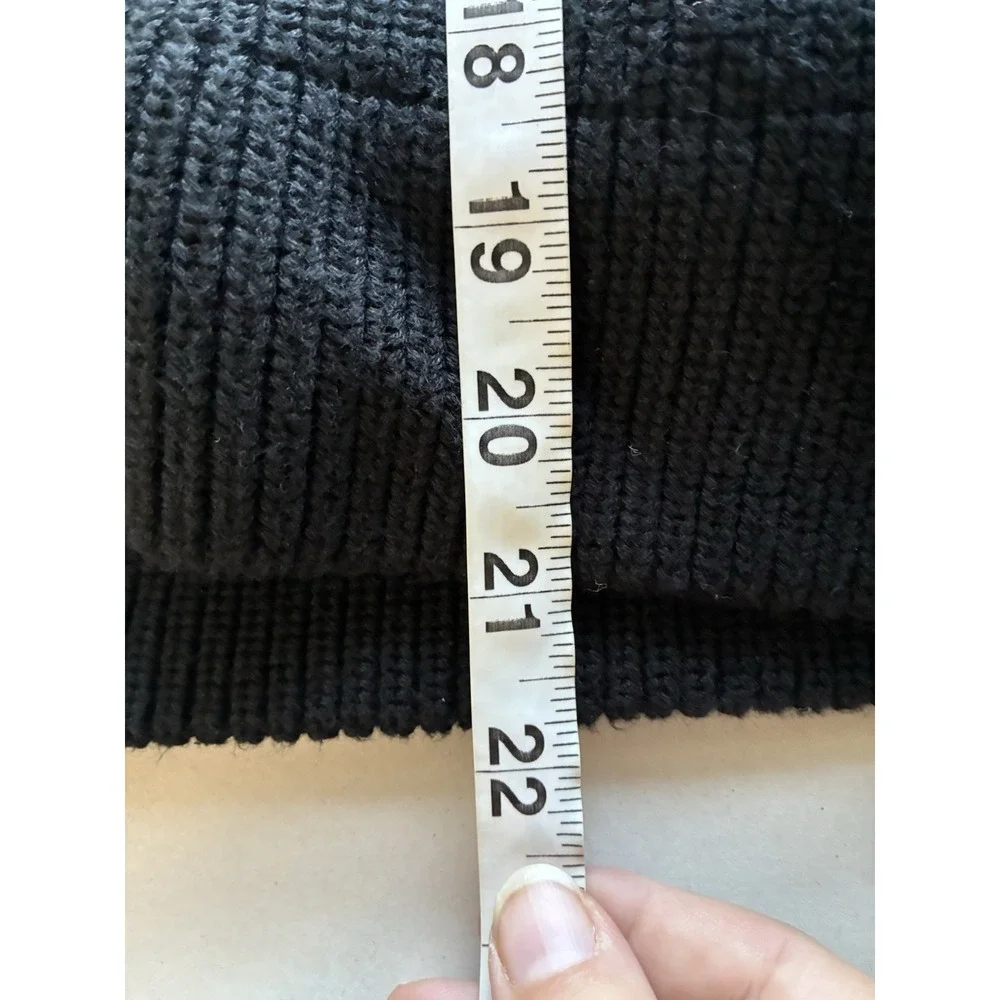 PURA Full Zip Chunky Knit Cardigan 100% Supima Cotton Black Casual Hooded Small